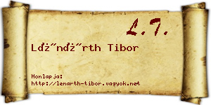 Lénárth Tibor névjegykártya